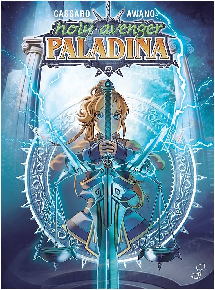 Capa de Holy Avenger com Lisandra empunhando uma espada mágica.